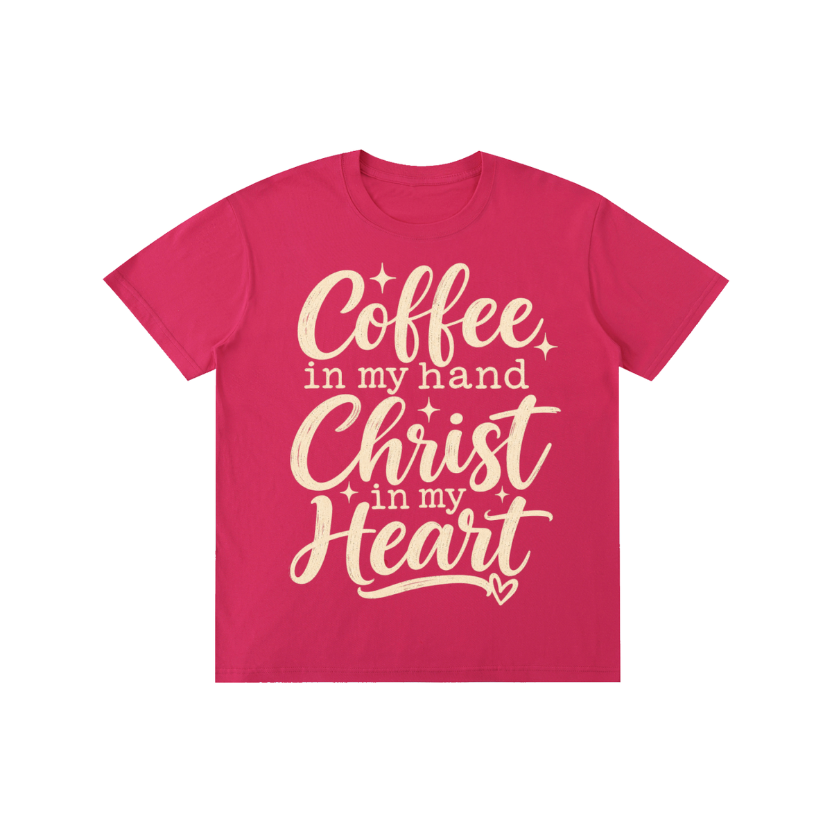 Pure Cotton Unisex T-Shirt Coffee in my hand Christ in my heart