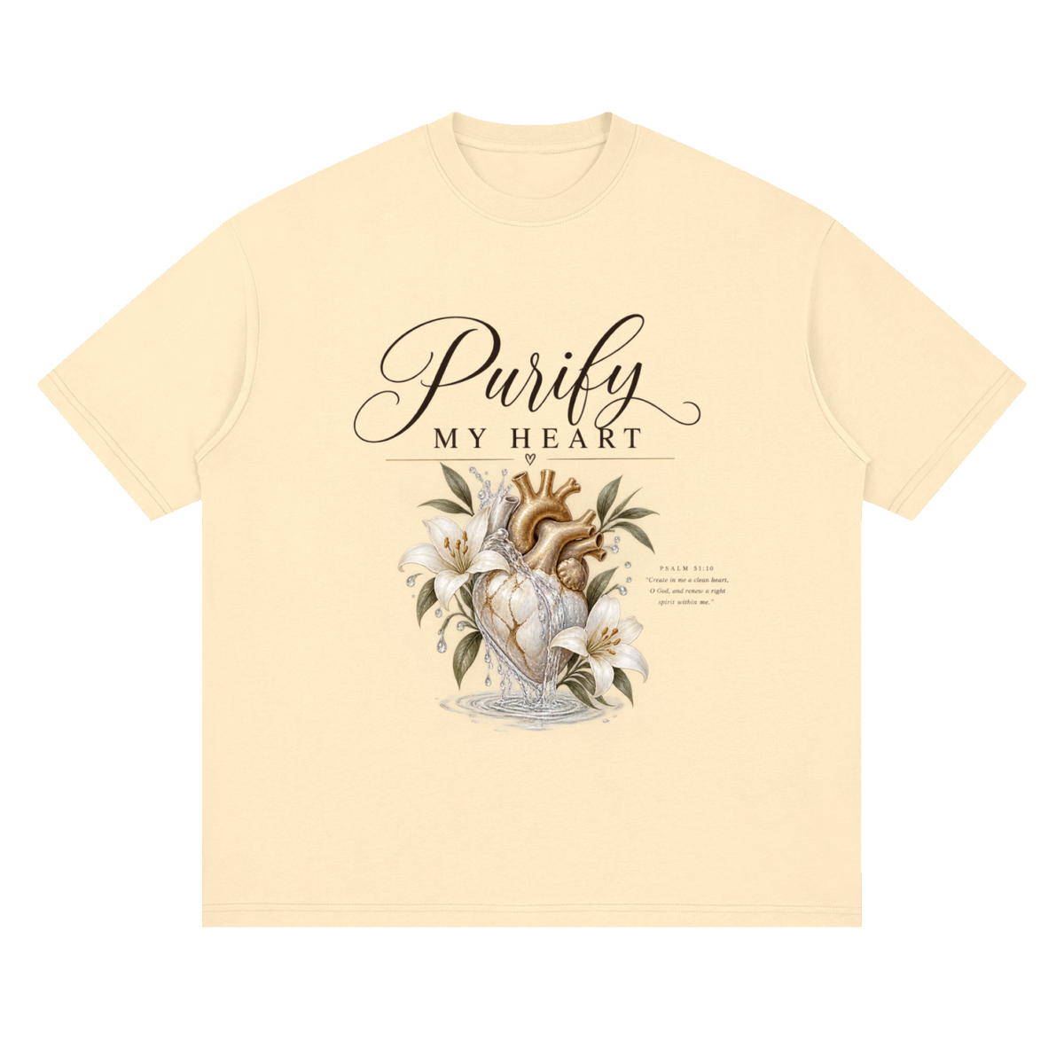 Streetwear Loose Drop Shoulder T-Shirt Purify my heart