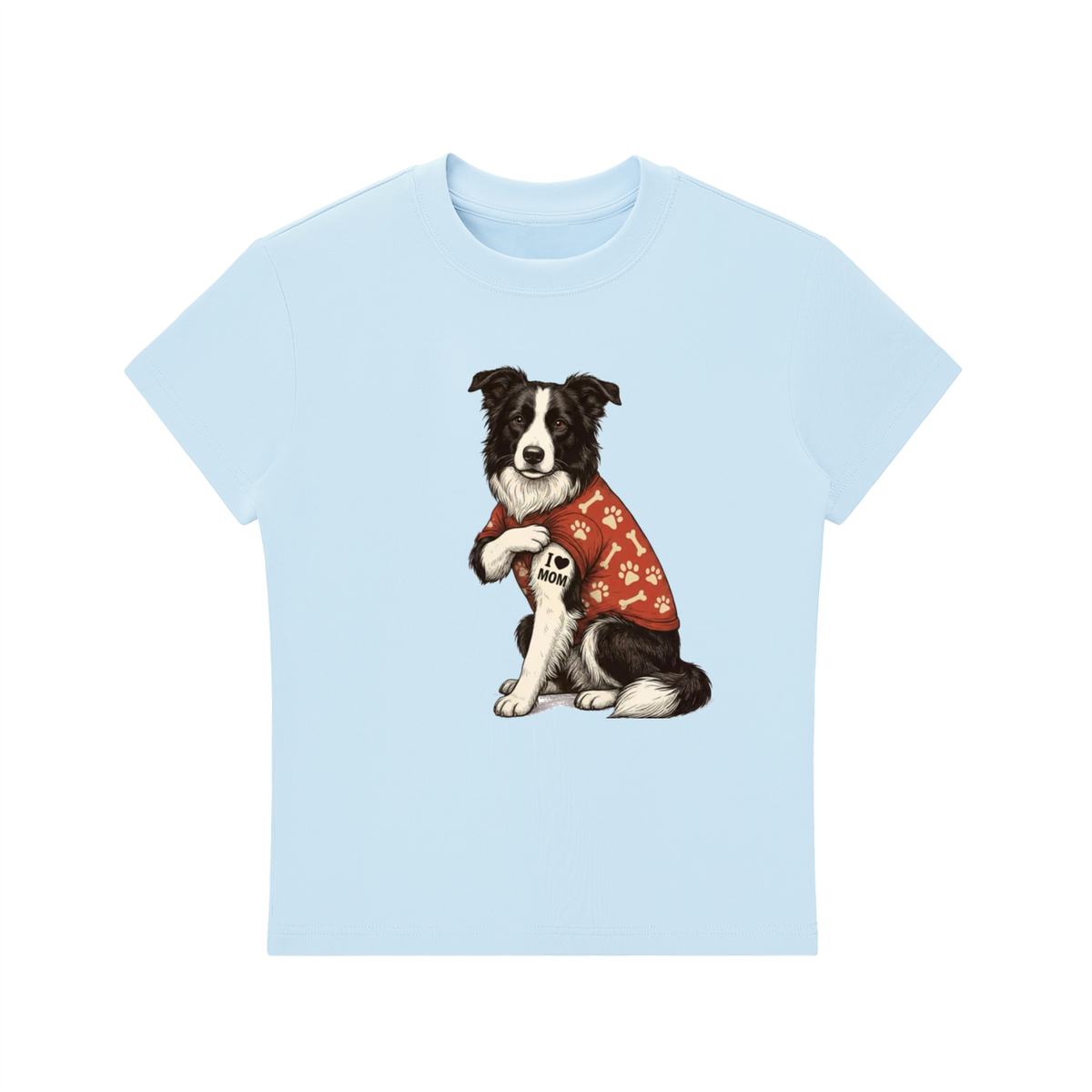 Essential Bodycon Crewneck T-Shirt border collie mom tattoo