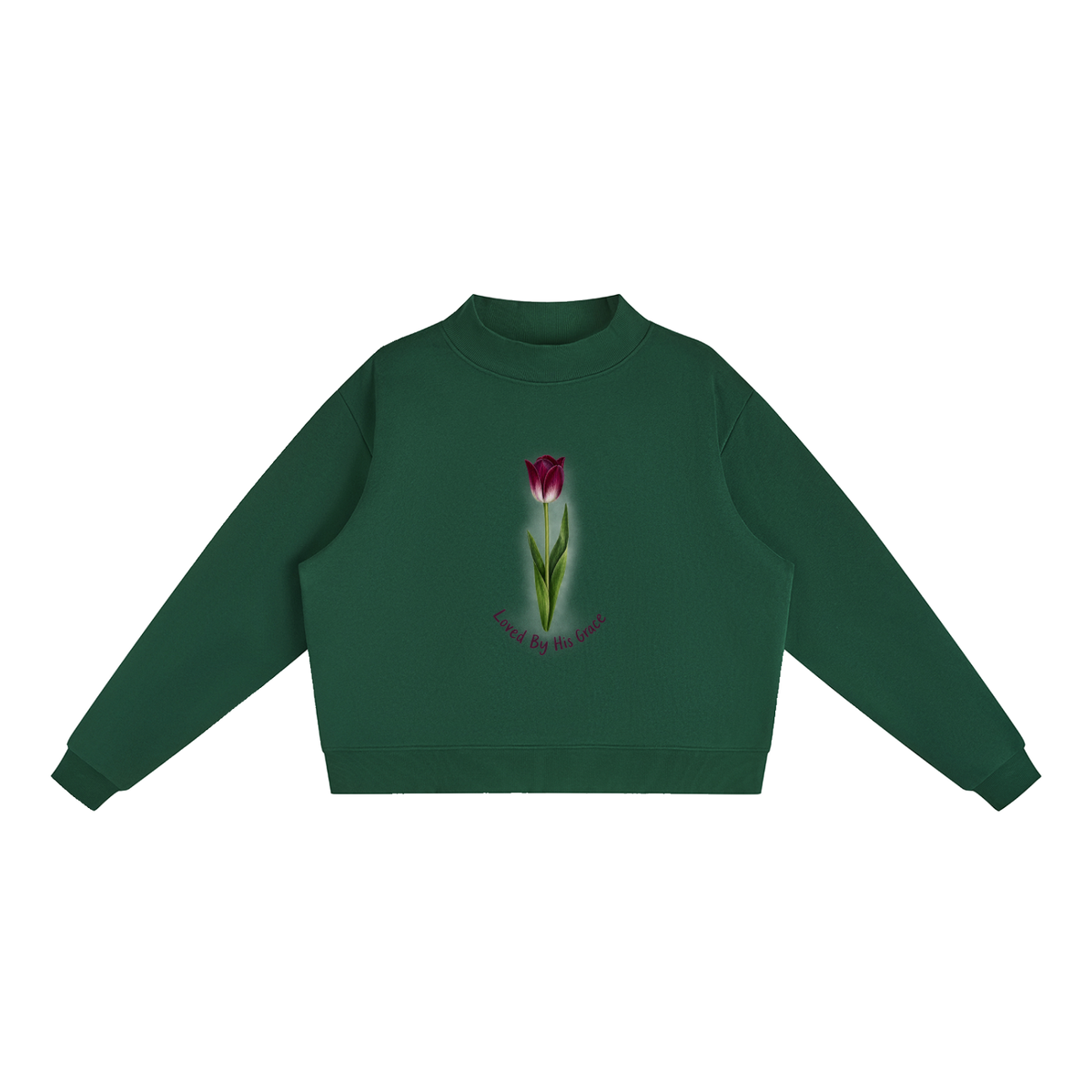 Essential Fleece Mock-Neck Crew Sweatshirt