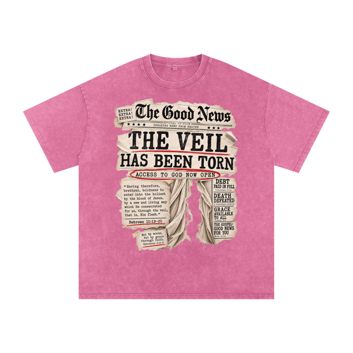 Snow Washed Oversized Cotton T-Shirt The veil has been torn