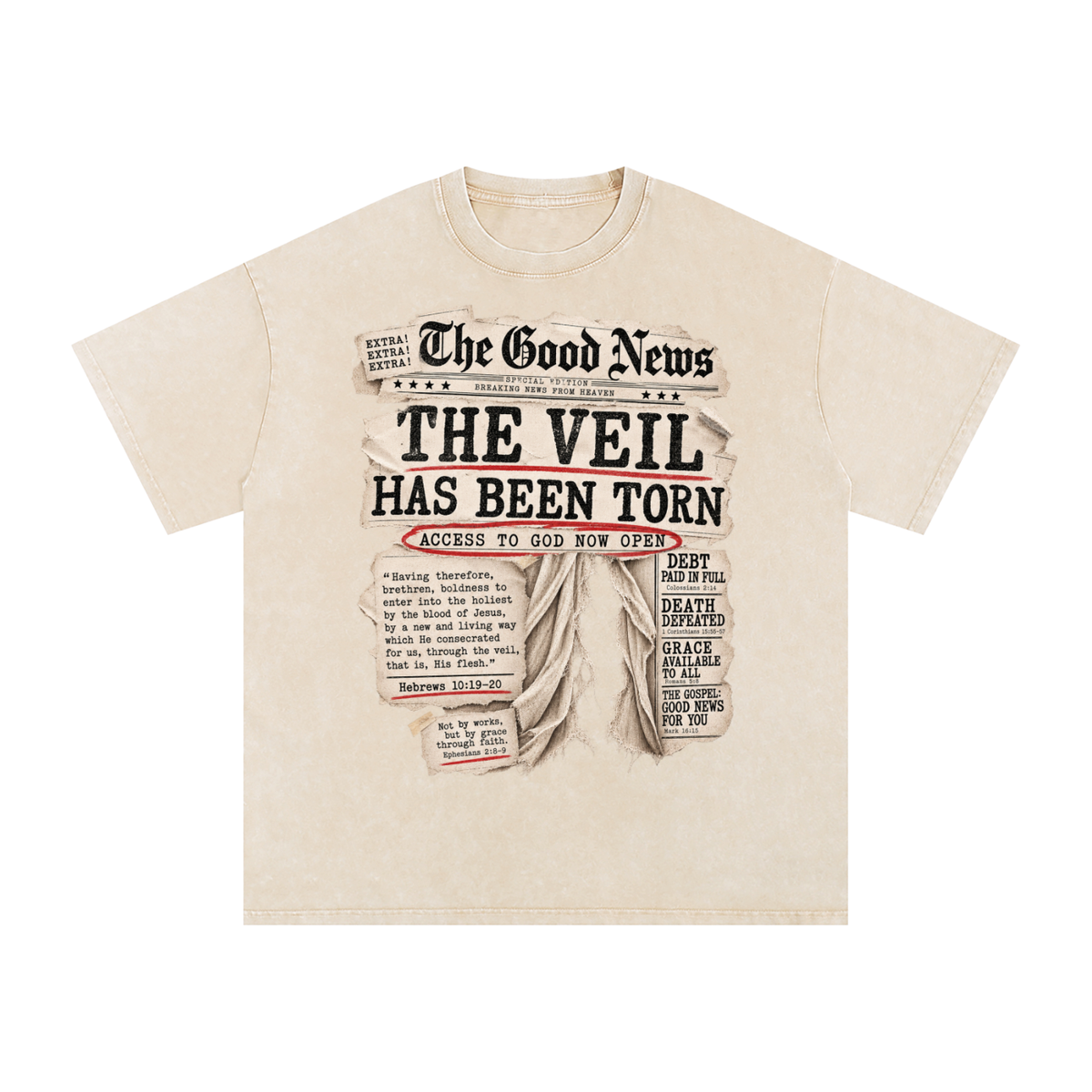 Snow Washed Oversized Cotton T-Shirt The veil has been torn