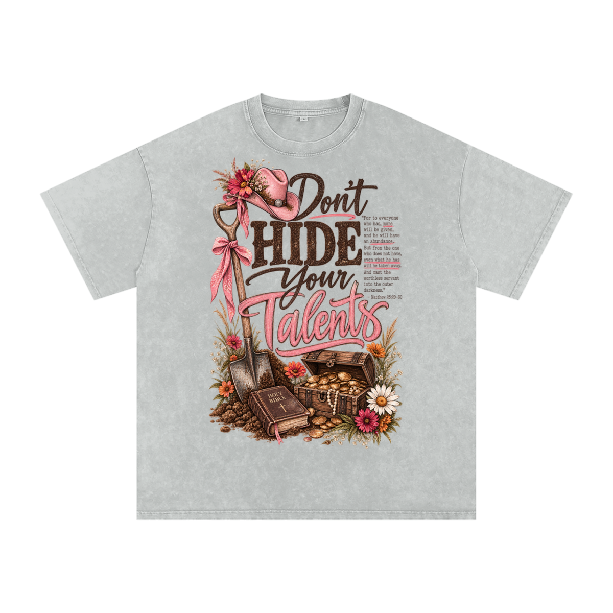 Snow Washed Oversized Cotton T-Shirt