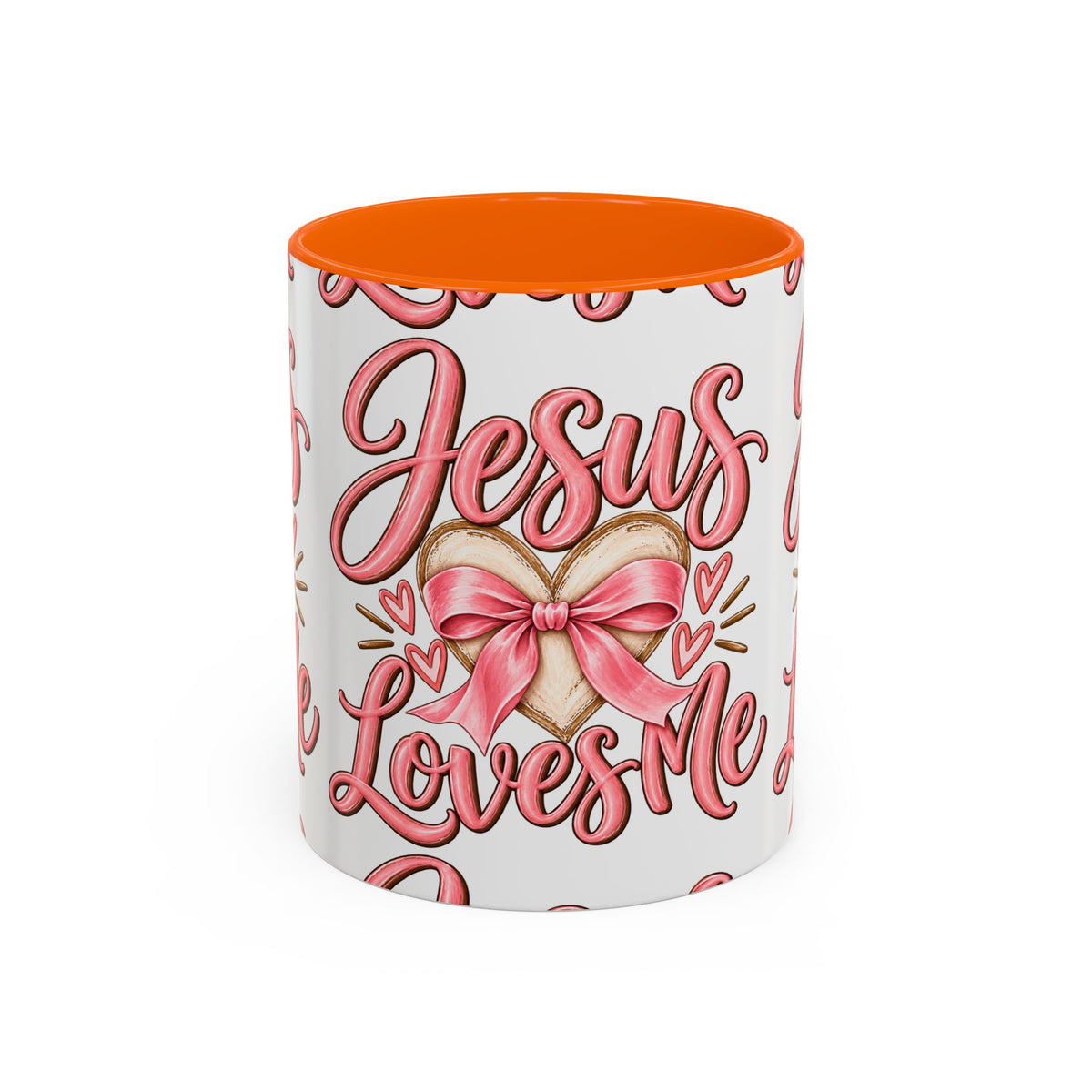 Jesus Loves Me Pink Heart Accent Coffee Mug – Christian Valentine Gift (11/15oz)