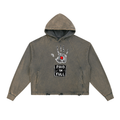 Vintage Washed Frayed-Hem Hoodie