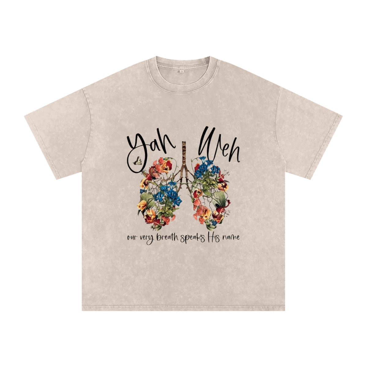 Snow Washed Oversized Cotton T-Shirt