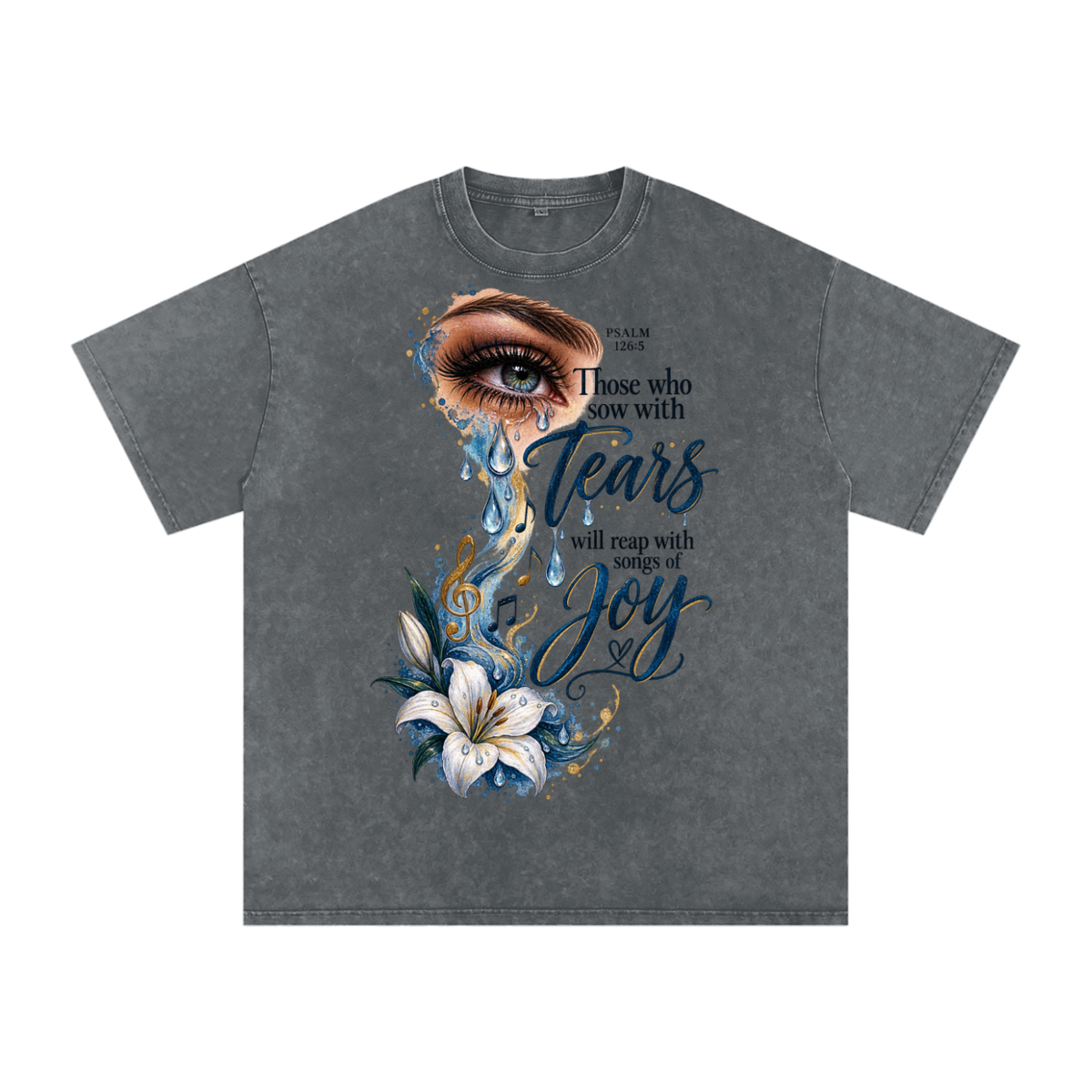 Snow Washed Oversized Cotton T-Shirt
