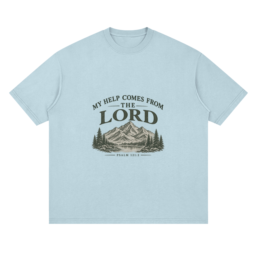 Streetwear Loose Drop Shoulder T-Shirt my help comes from the LORD