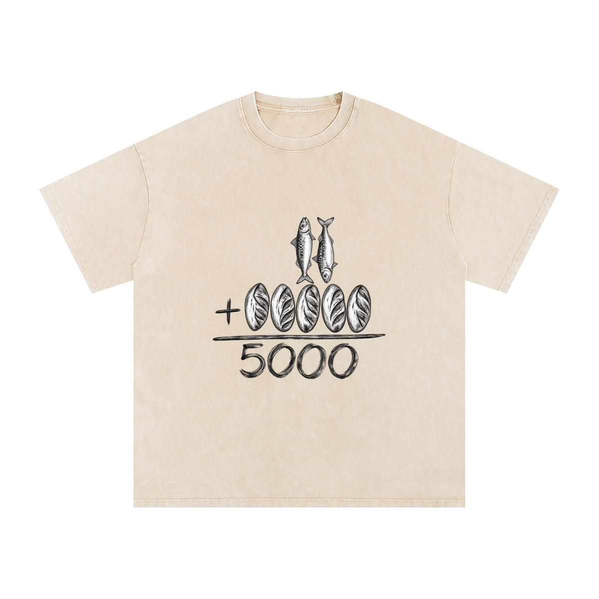 Snow Washed Oversized Cotton T-Shirt