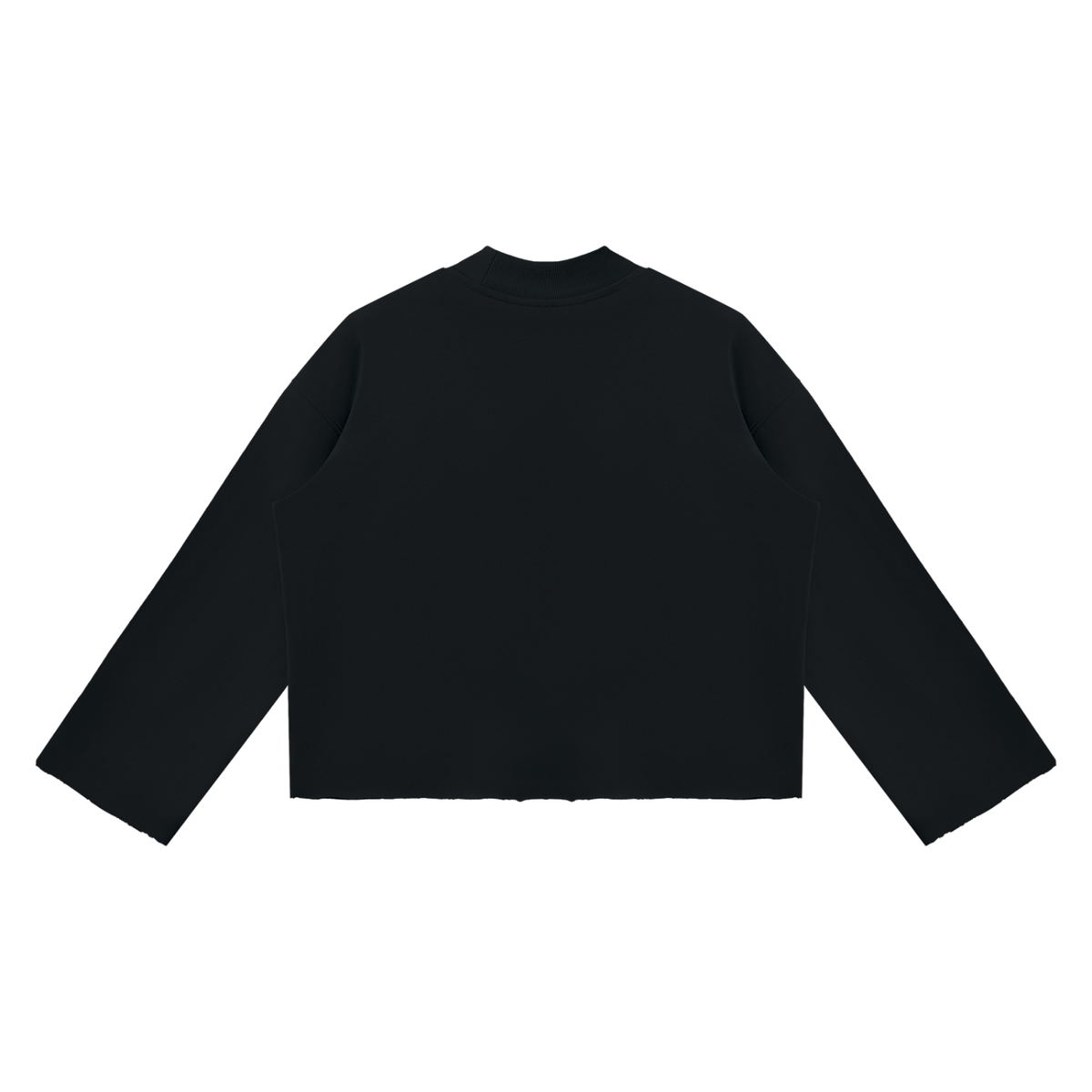 Unisex Mock Neck Raw Edge Boxy Sweatshirt