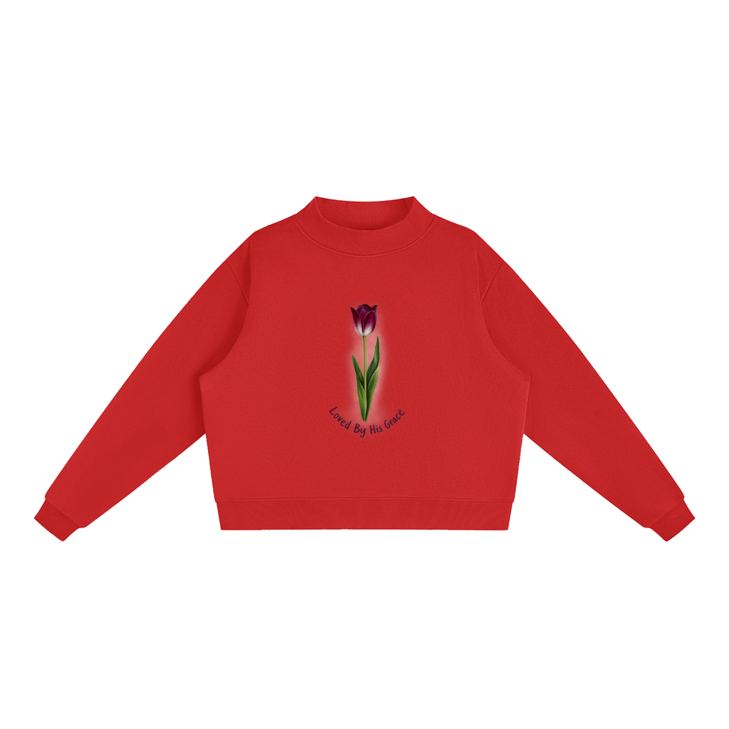 Essential Fleece Mock-Neck Crew Sweatshirt