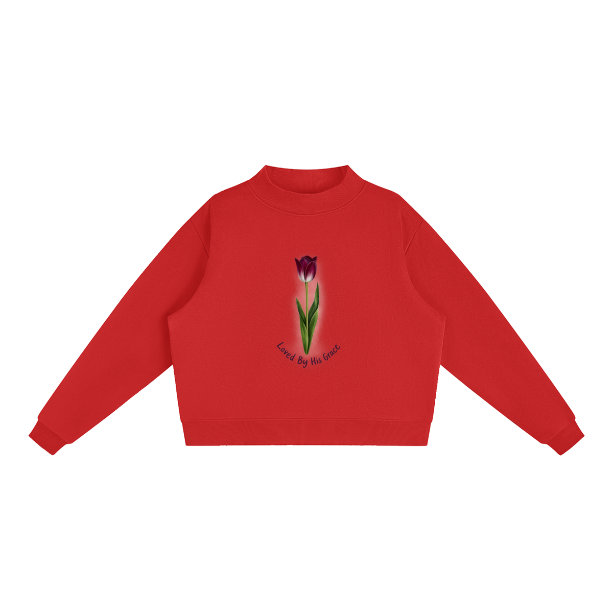 Essential Fleece Mock-Neck Crew Sweatshirt