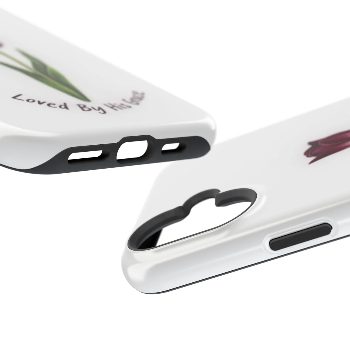 Impact-Resistant Phone Case — “Loved By His Grace” Tulip Design