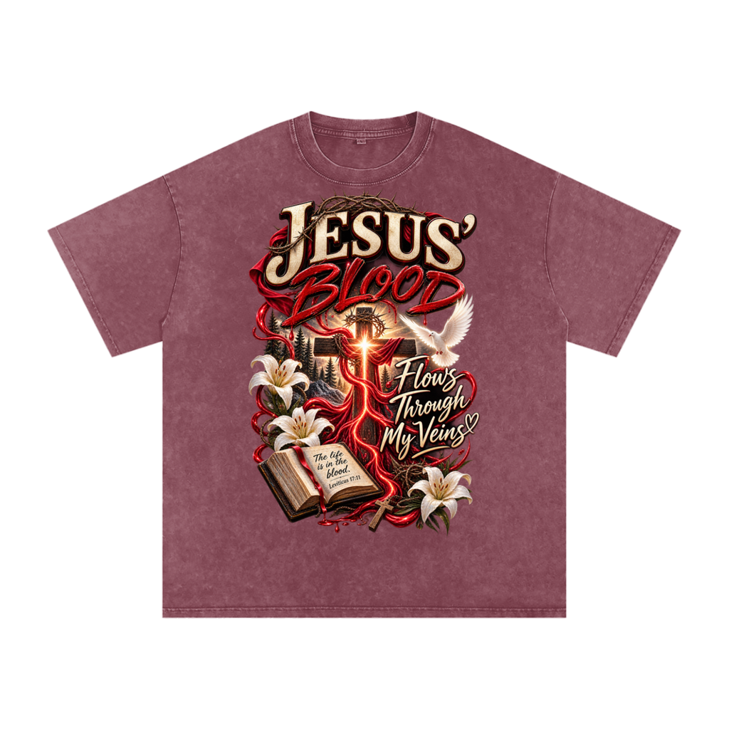Snow Washed Oversized Cotton T-Shirt