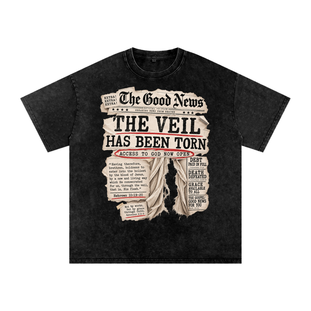 Snow Washed Oversized Cotton T-Shirt The veil has been torn