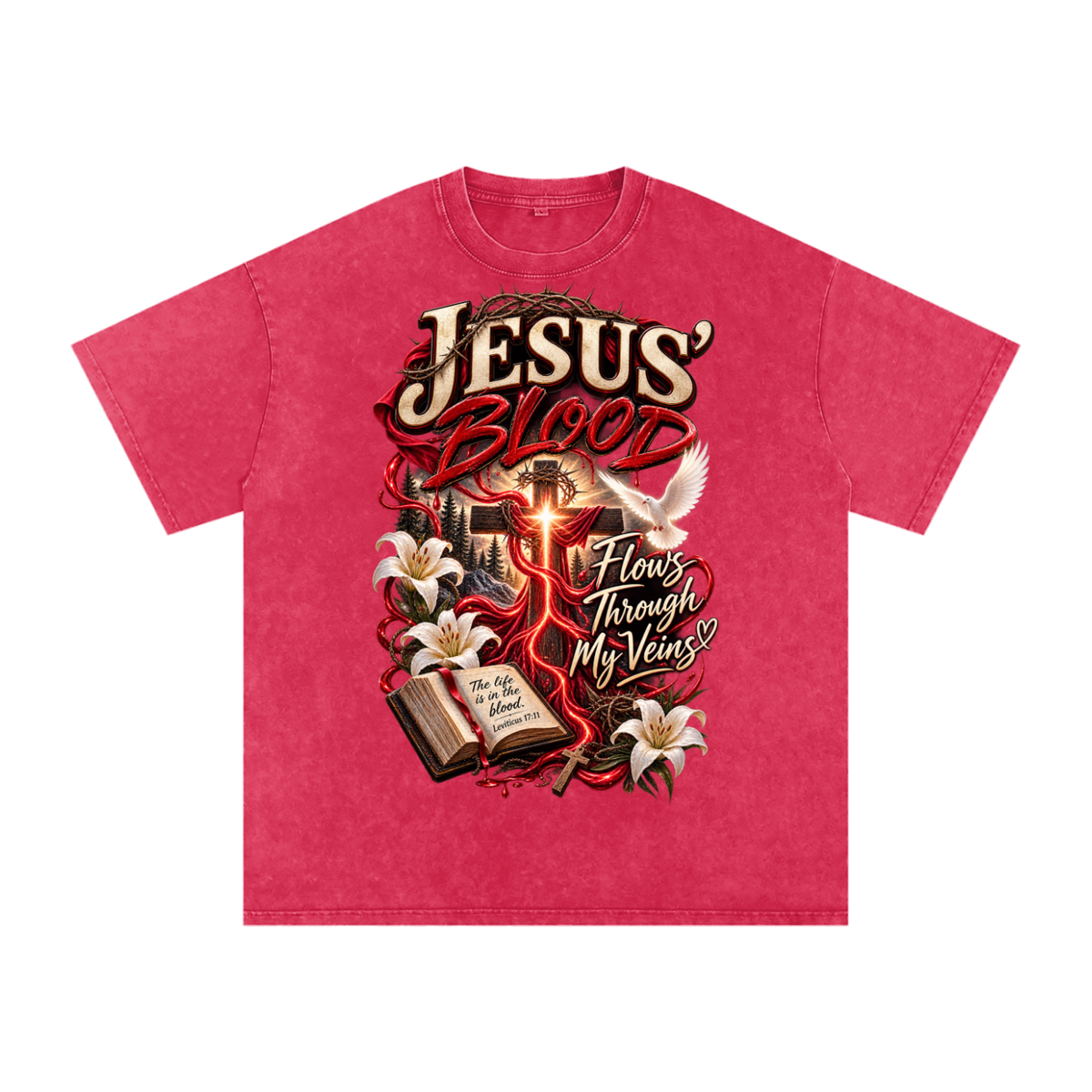 Snow Washed Oversized Cotton T-Shirt