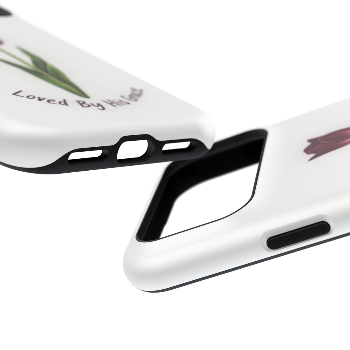 Impact-Resistant Phone Case — “Loved By His Grace” Tulip Design