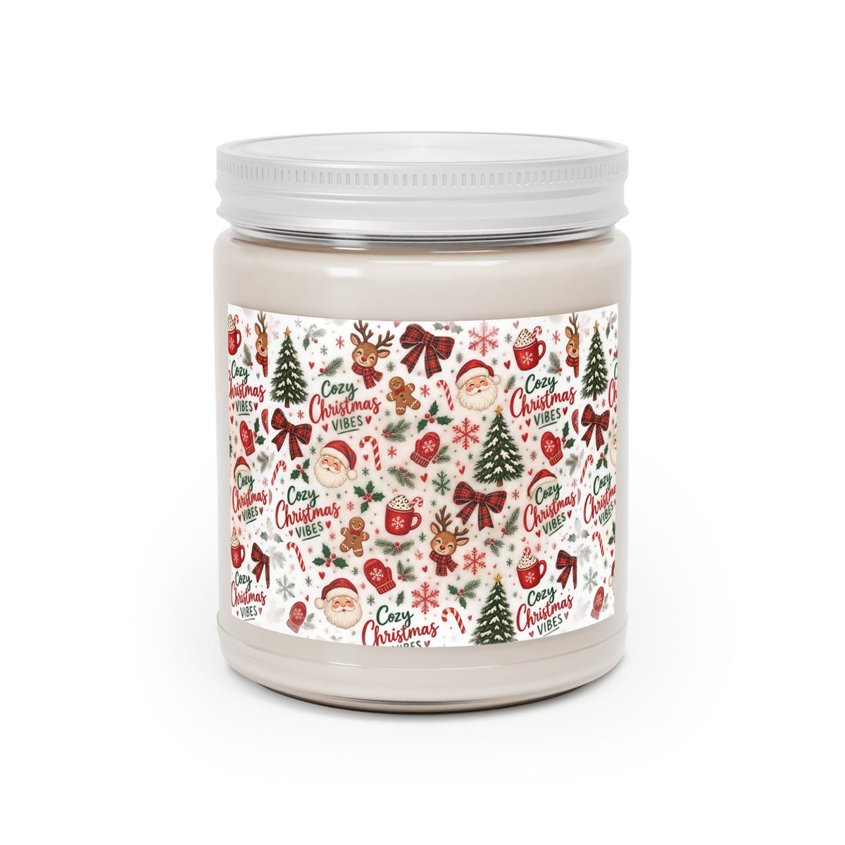 Christmas Cozy Soy Candle — 9oz Scented Jar ("Cozy Christmas Wishes")