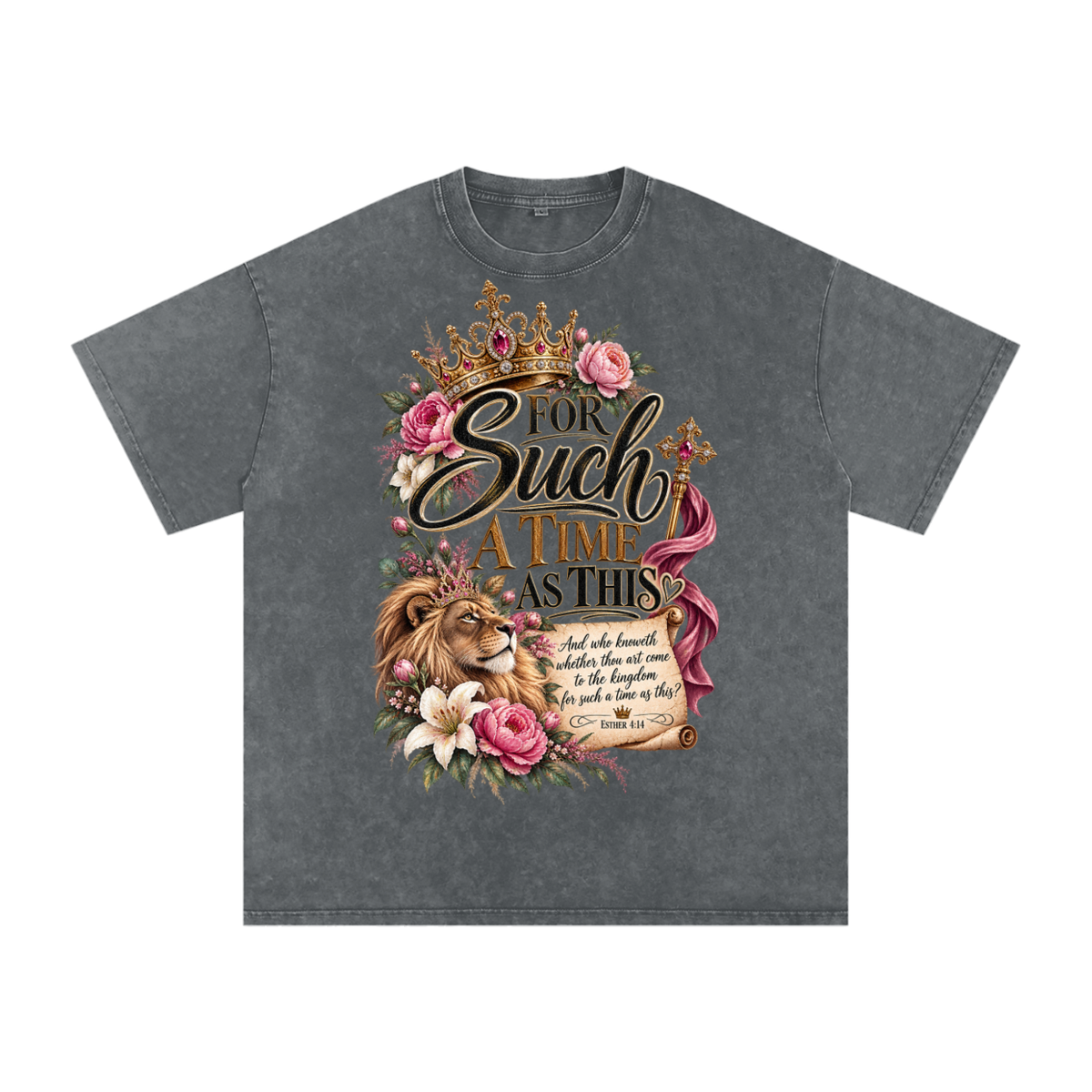 Snow Washed Oversized Cotton T-Shirt Esther 4:14
