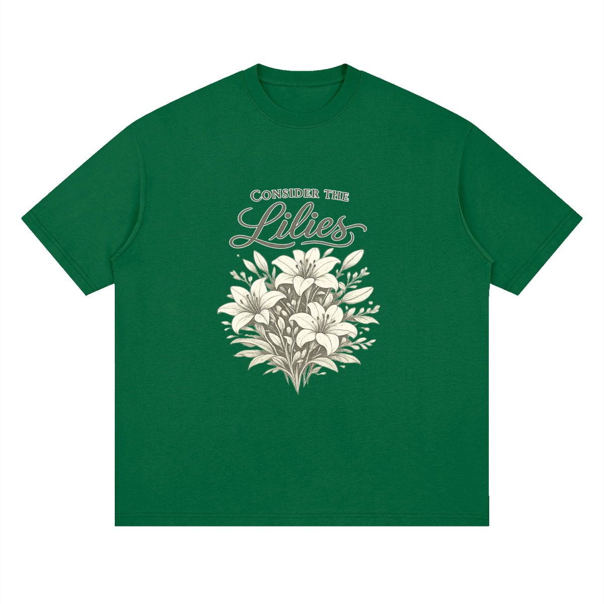 Streetwear Loose Drop Shoulder T-Shirt Consider the lilies