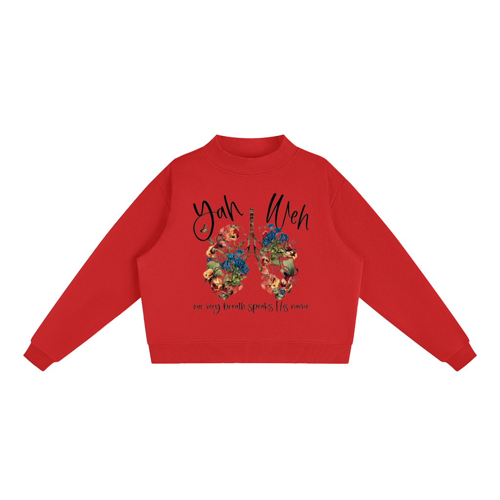 Essential Fleece Mock-Neck Crew Sweatshirt