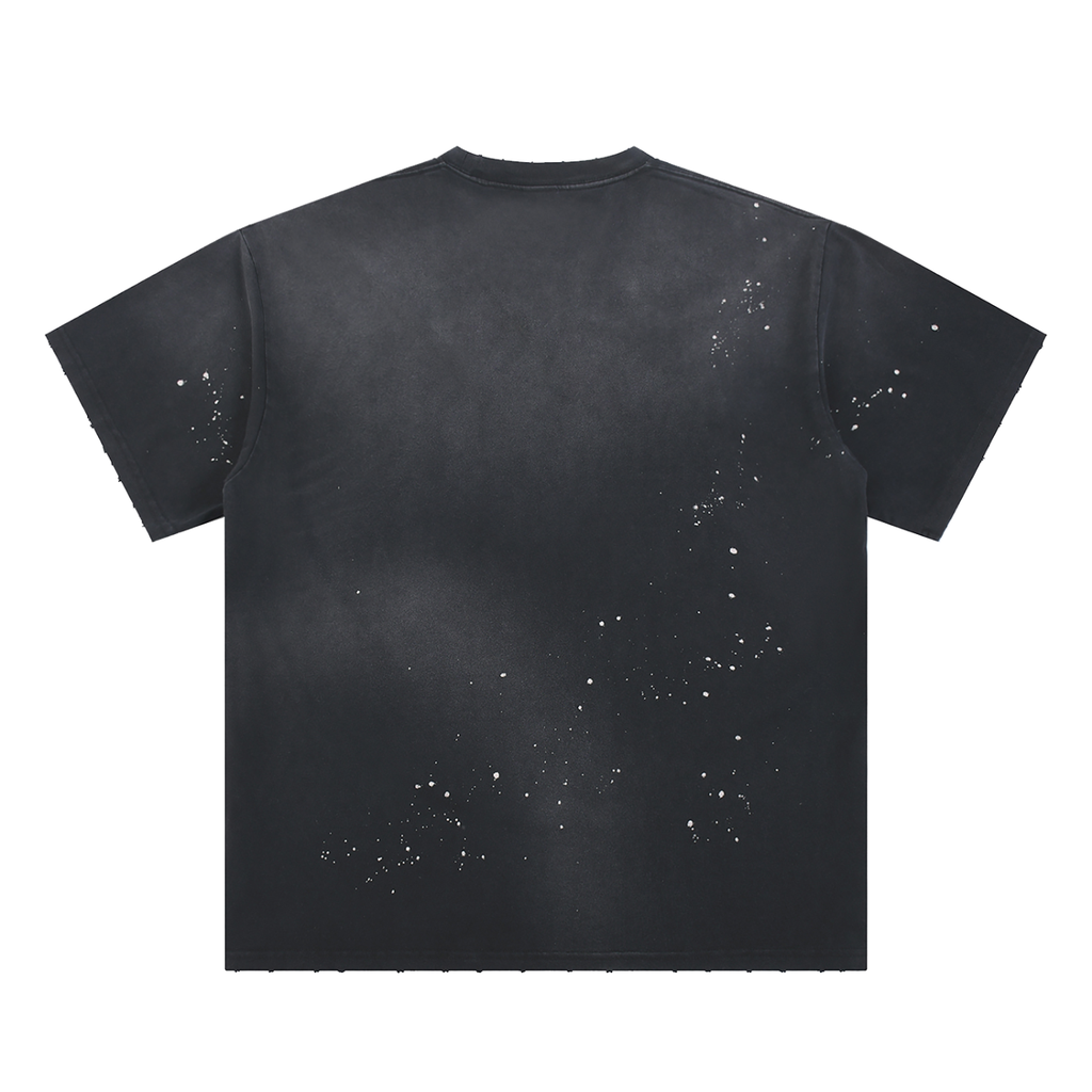 Hand-Frayed Sunfade Paint Splatter T-Shirt I am