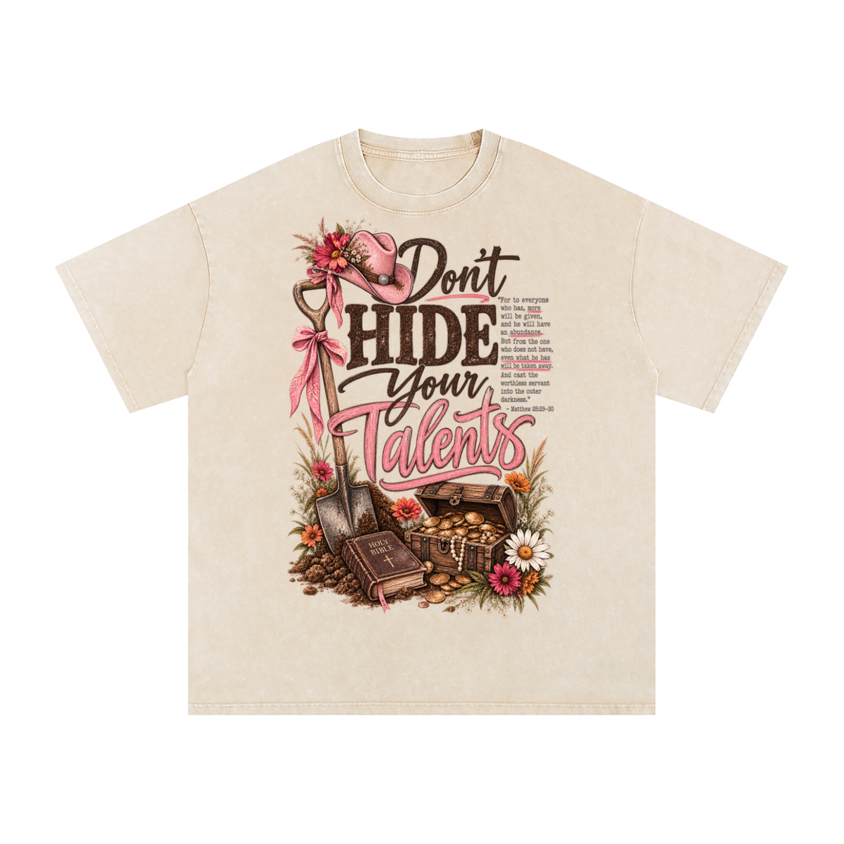 Snow Washed Oversized Cotton T-Shirt