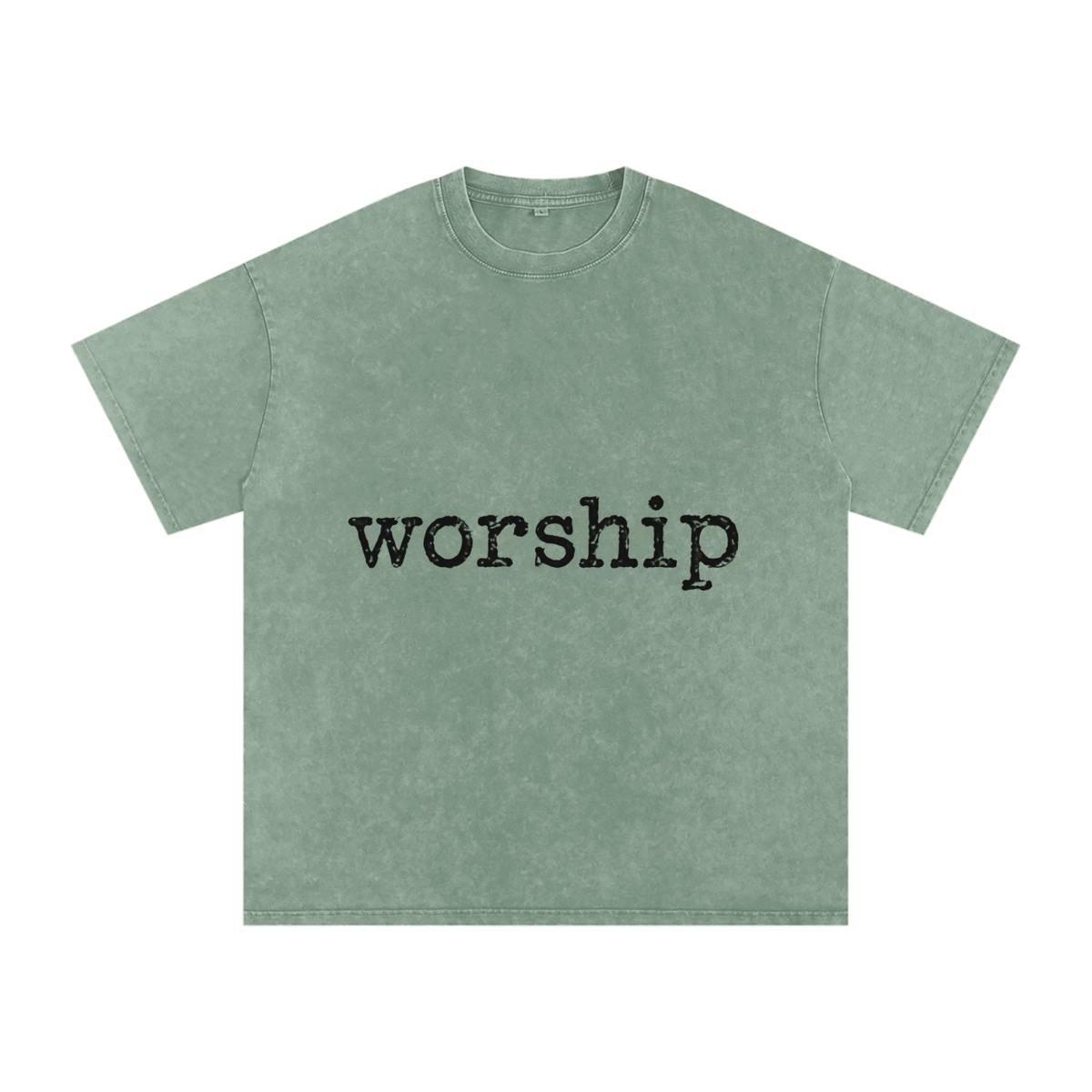 Snow Washed Oversized Cotton T-Shirt Worship