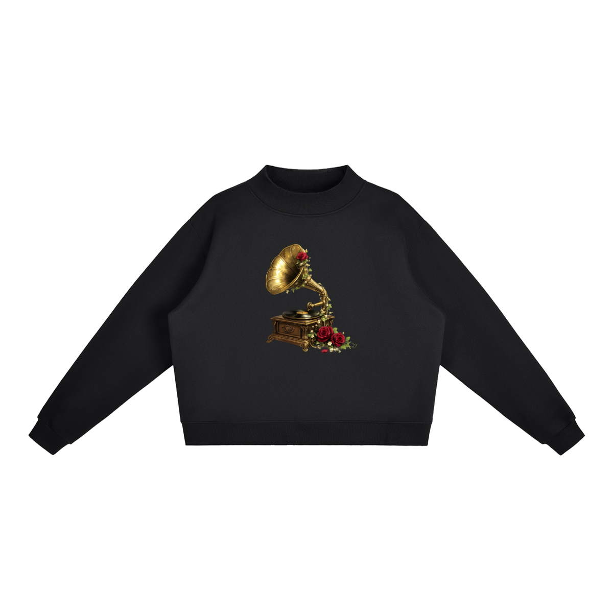 Essential Fleece Mock-Neck Crew Sweatshirt vintage music
