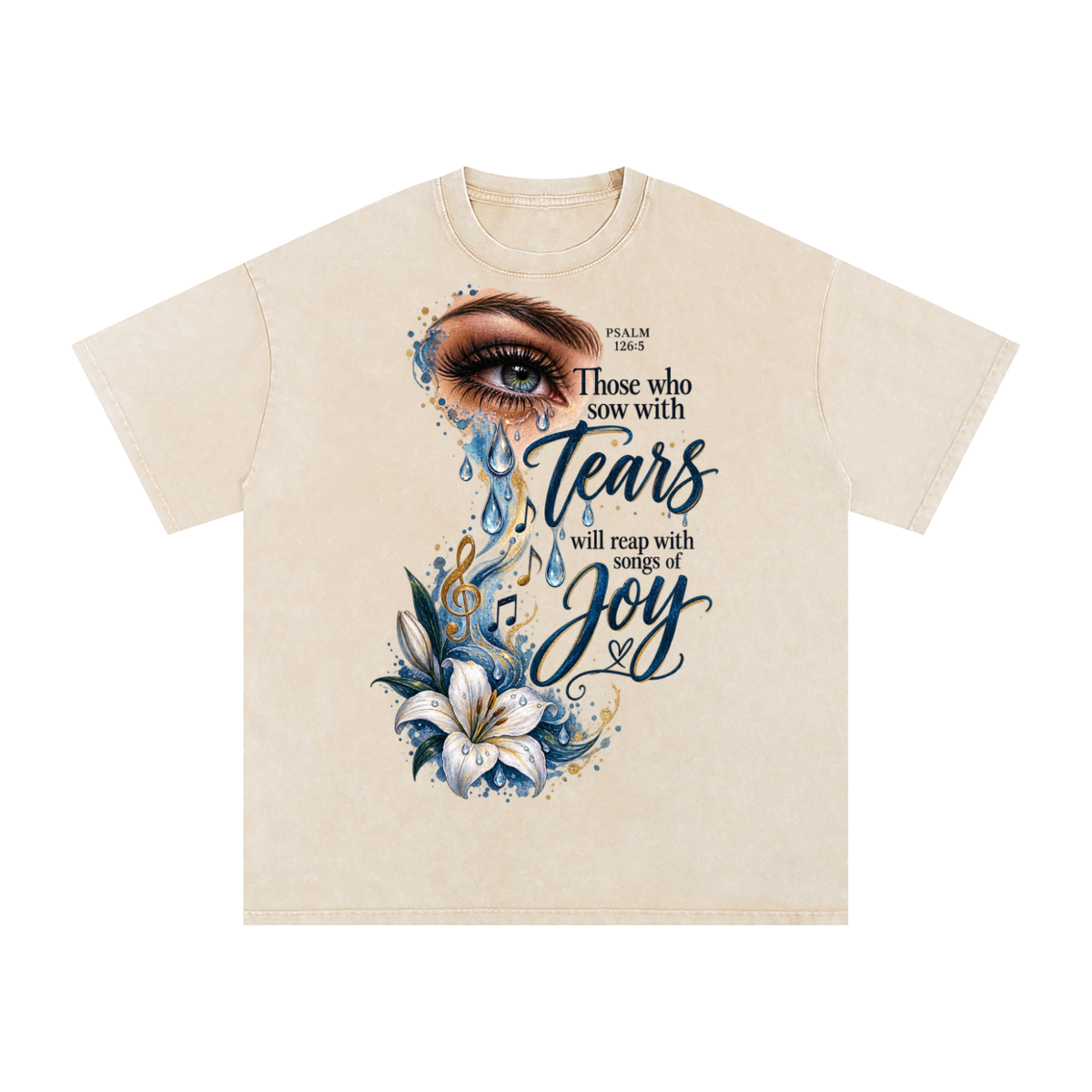 Snow Washed Oversized Cotton T-Shirt