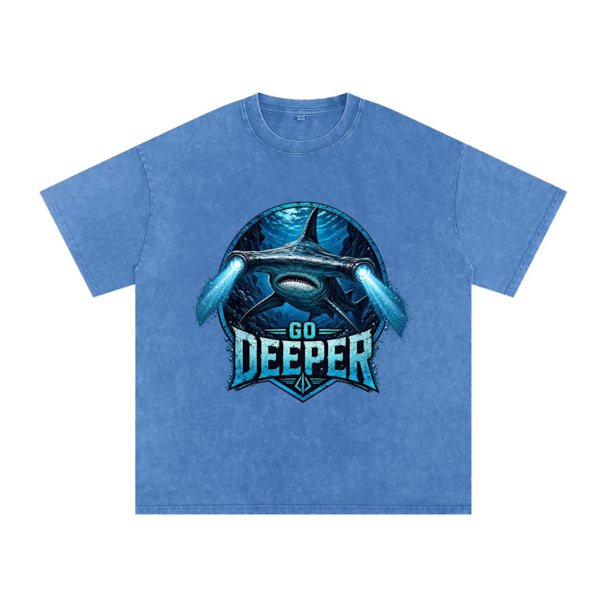 Snow Washed Oversized Cotton T-Shirt Go Deeper