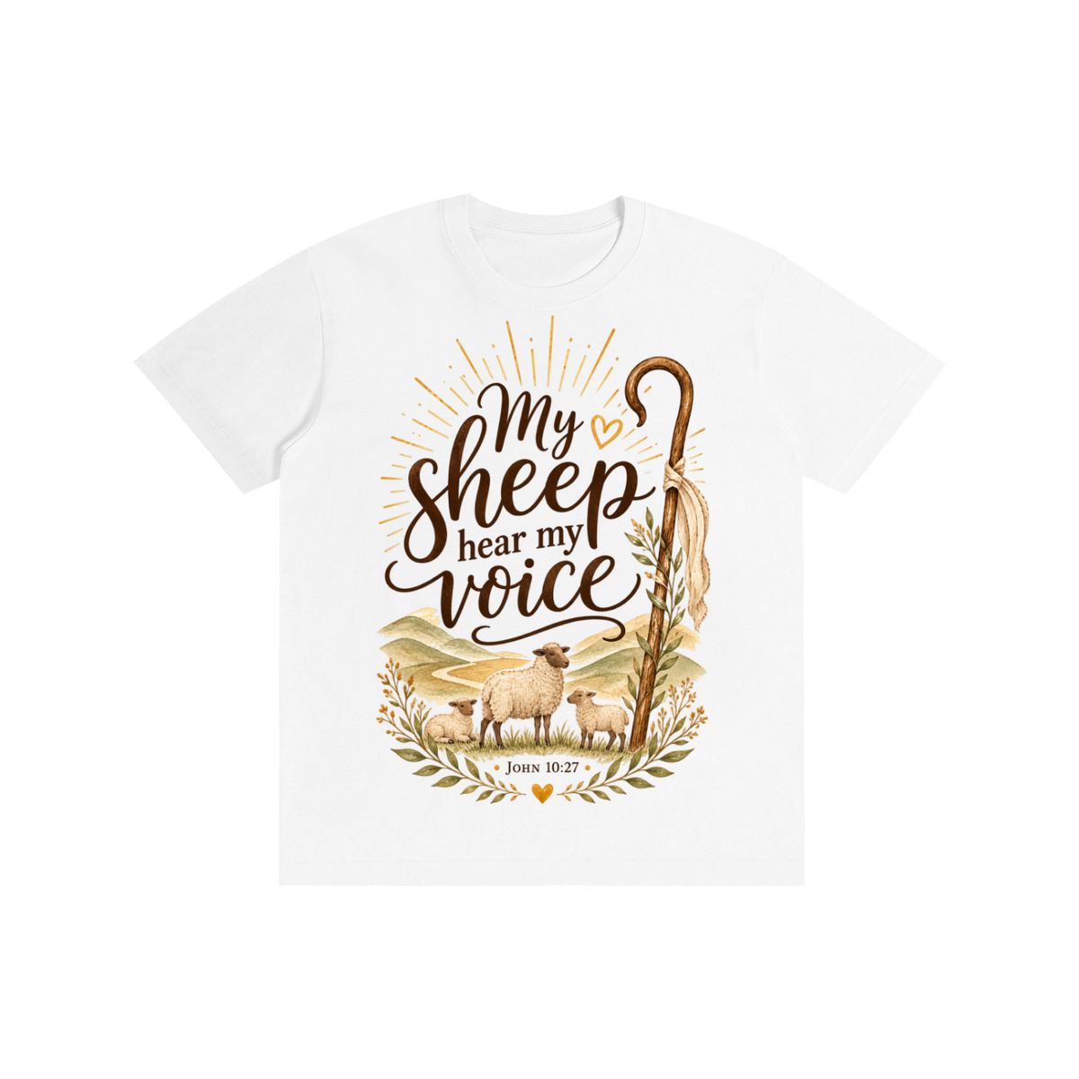 Pure Cotton Unisex T-Shirt my sheep hear my voice