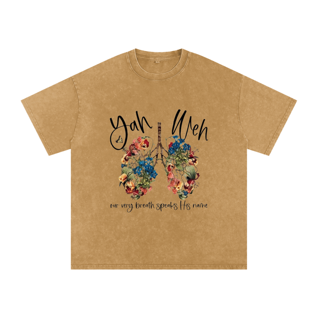 Snow Washed Oversized Cotton T-Shirt