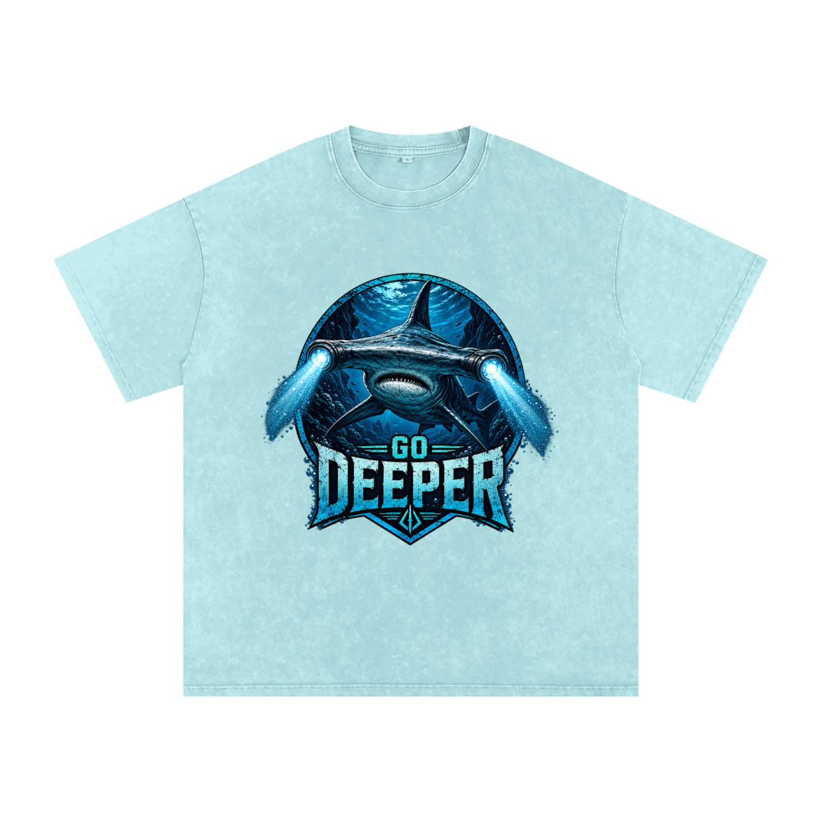 Snow Washed Oversized Cotton T-Shirt Go Deeper