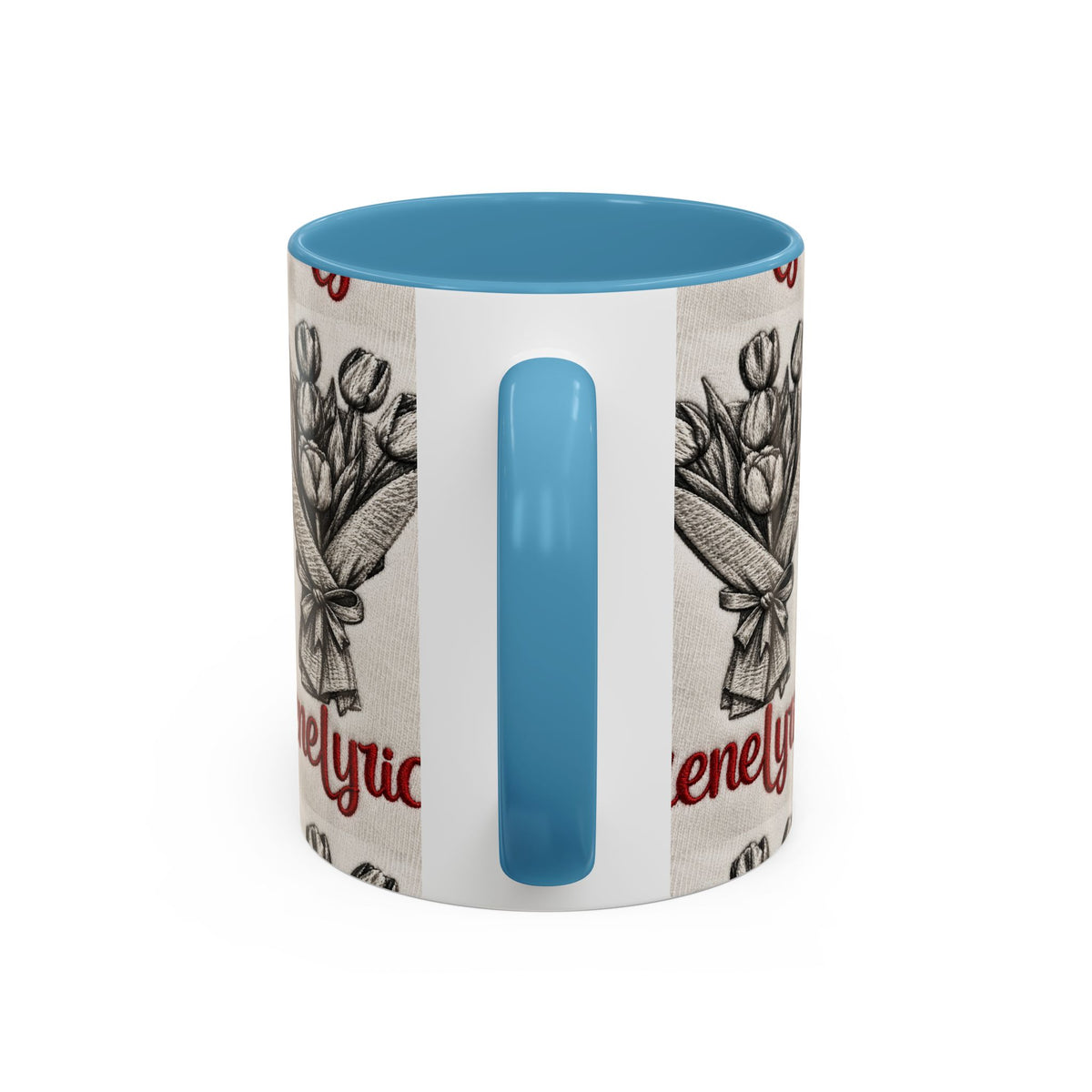 IreneLyrical Floral Accent Coffee Mug – Tulip Bouquet Design (11/15 oz)