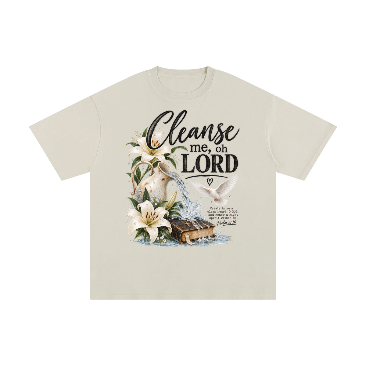 Unisex Pure Cotton T-Shirt Cleanse me Oh Lord