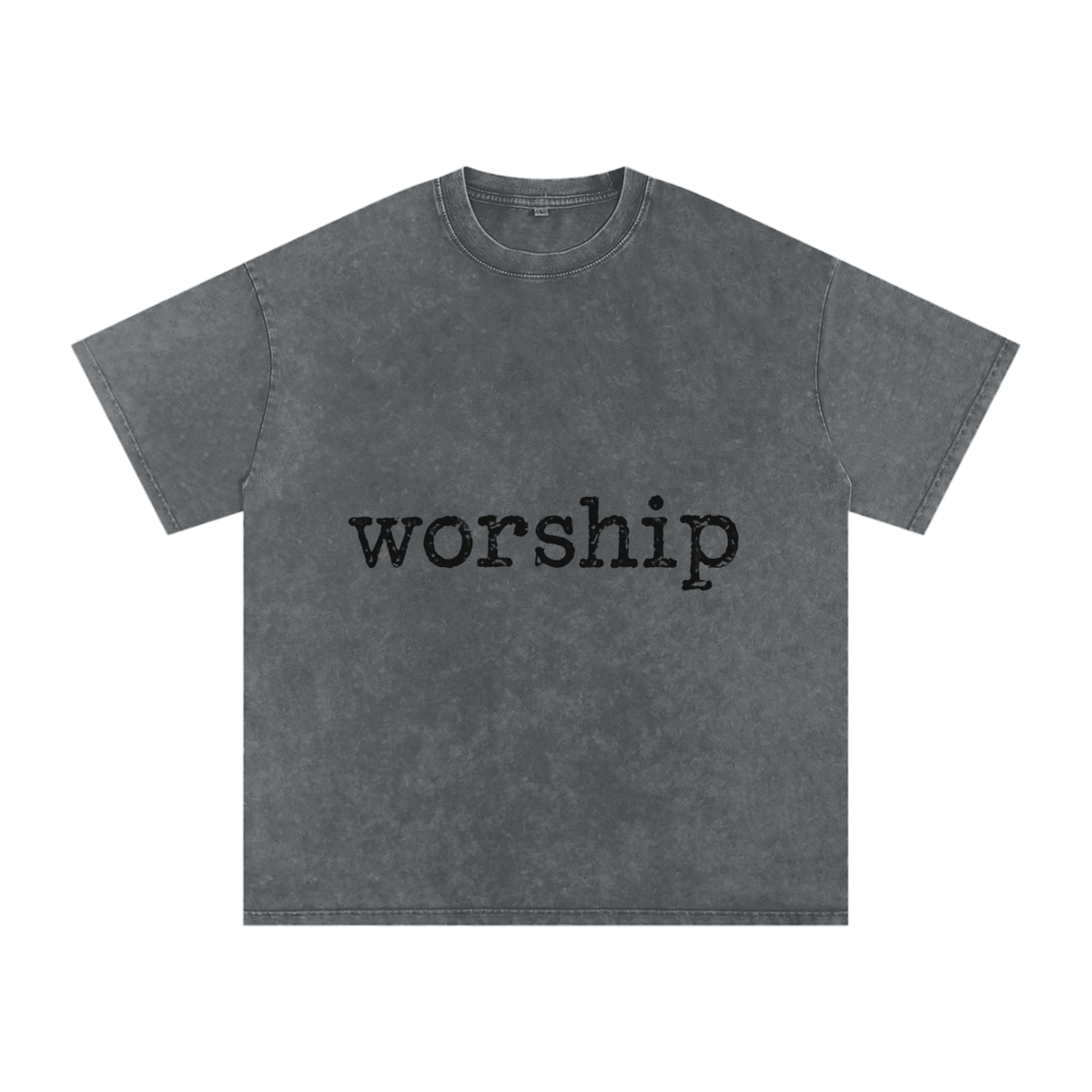 Snow Washed Oversized Cotton T-Shirt Worship
