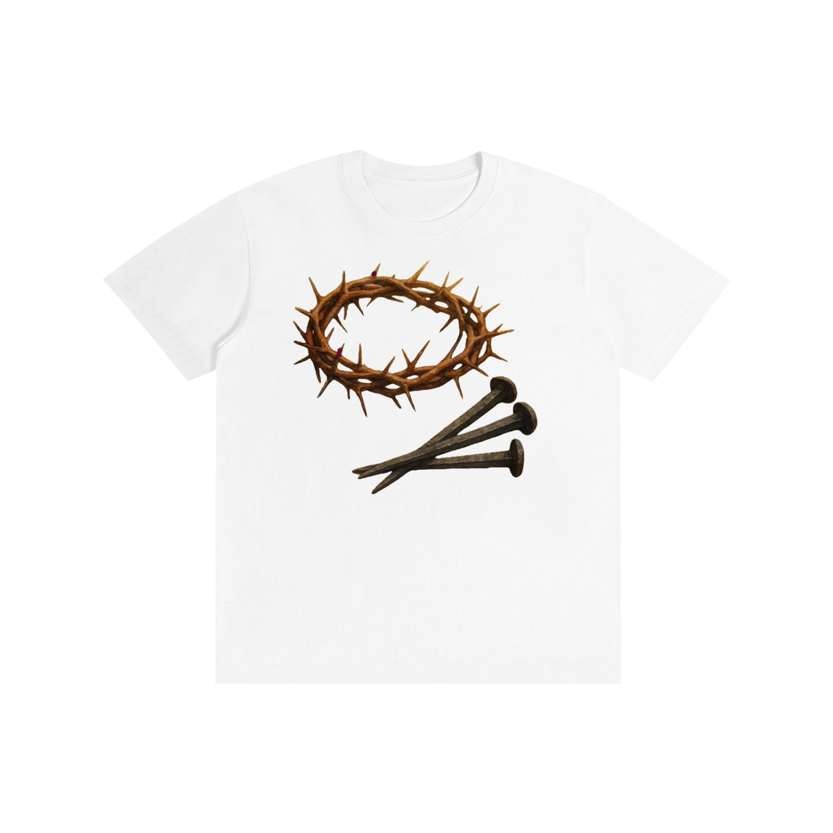 Pure Cotton Unisex T-Shirt nails and crown of thorns