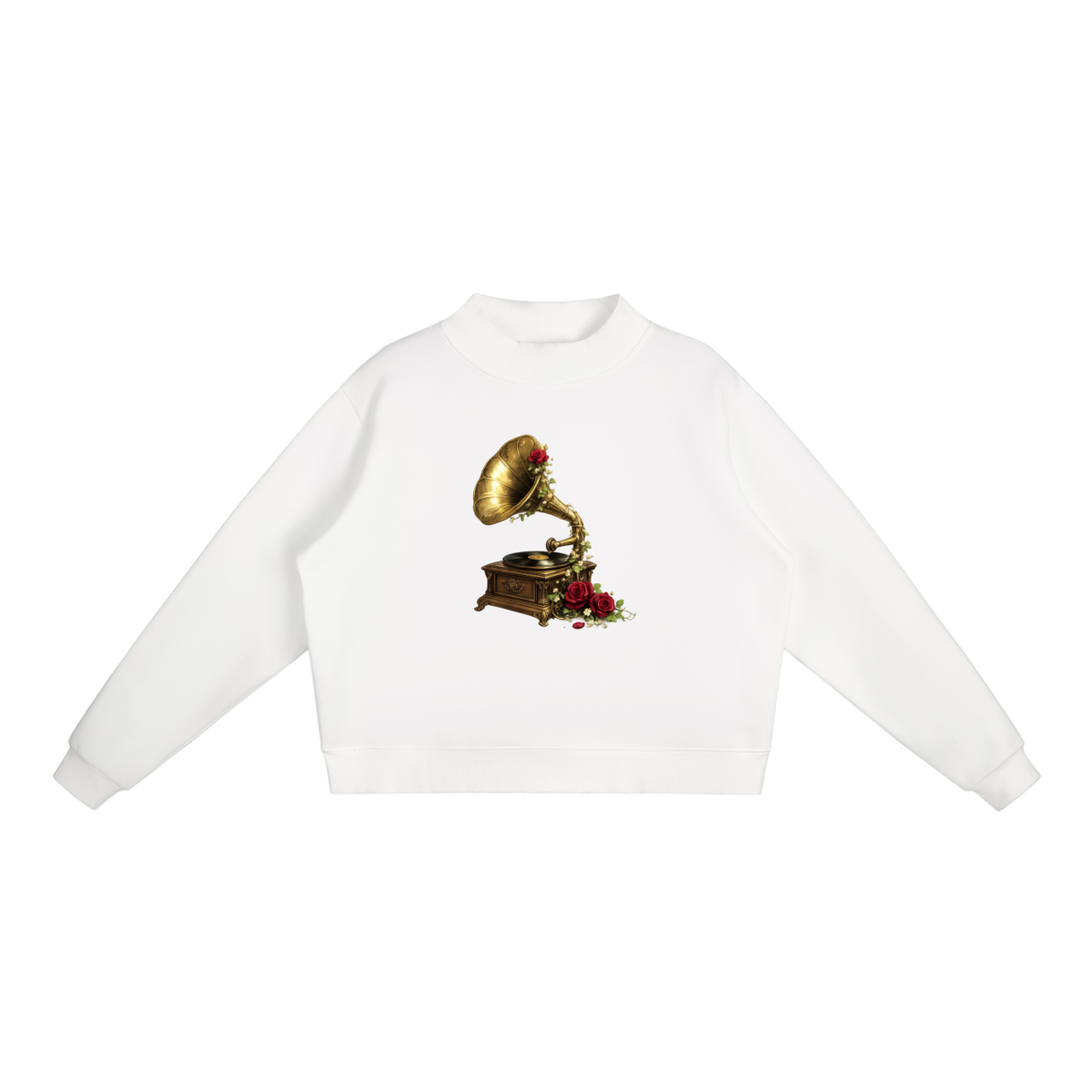 Essential Fleece Mock-Neck Crew Sweatshirt vintage music
