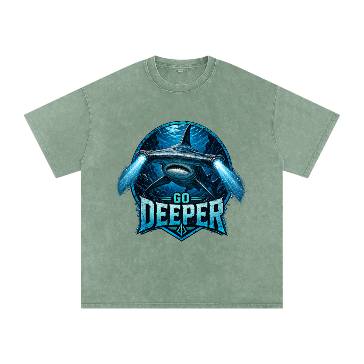 Snow Washed Oversized Cotton T-Shirt Go Deeper