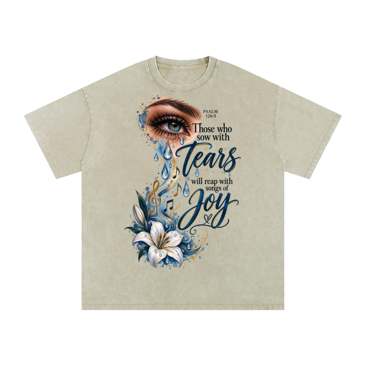 Snow Washed Oversized Cotton T-Shirt