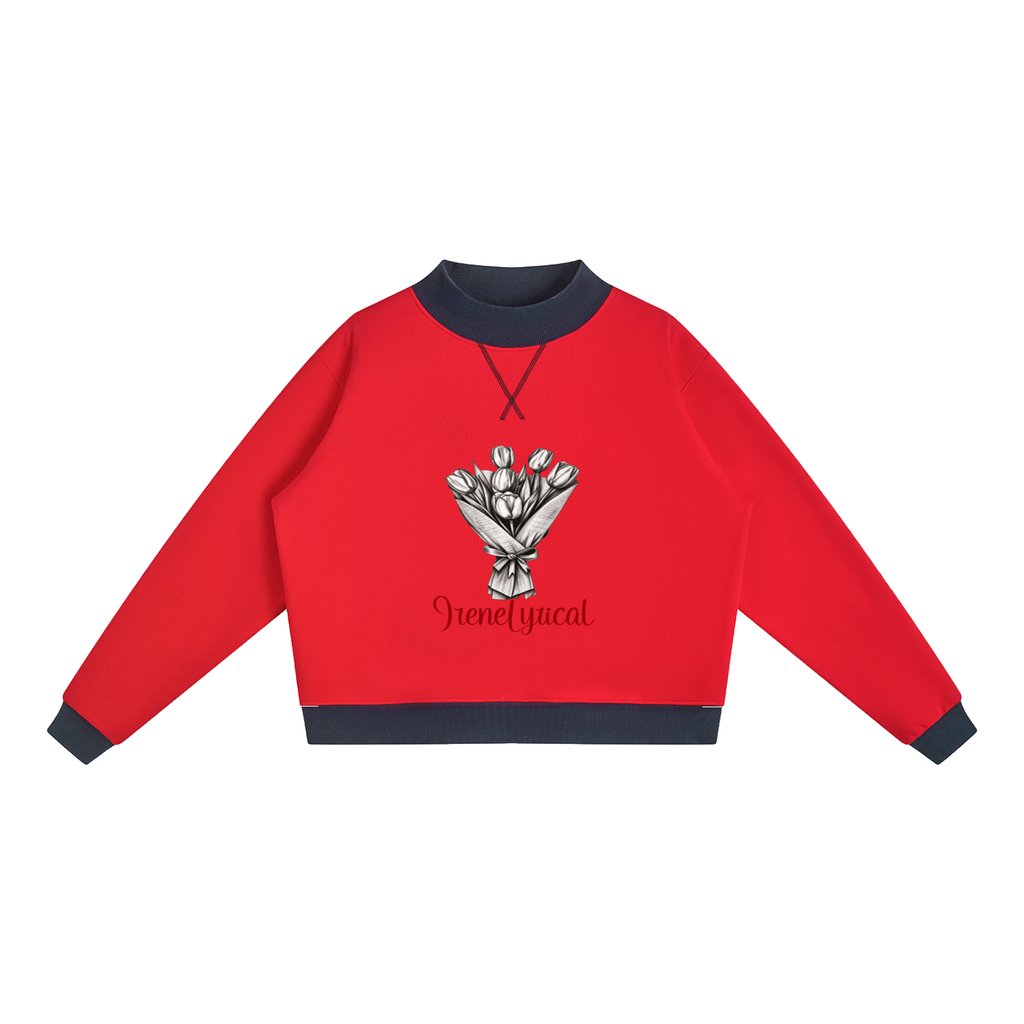 Women’s Mock Neck Crewneck Sweatshirt Irene Lyric