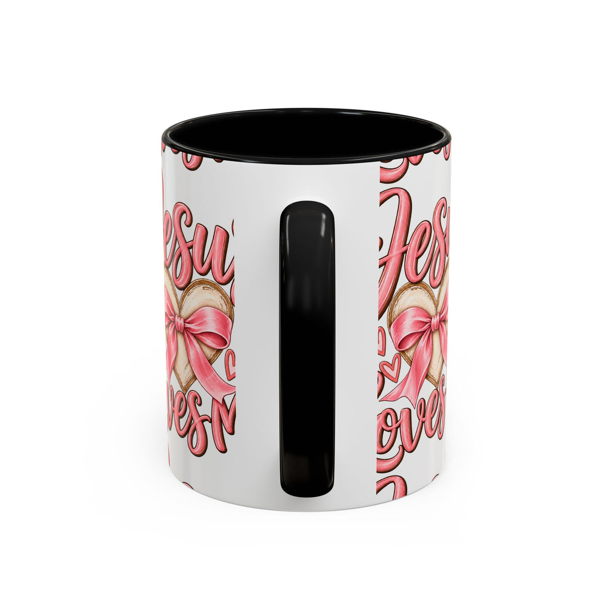 Jesus Loves Me Pink Heart Accent Coffee Mug – Christian Valentine Gift (11/15oz)
