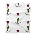Loved By His Grace Tulip Sherpa Blanket — Christian Floral Throw