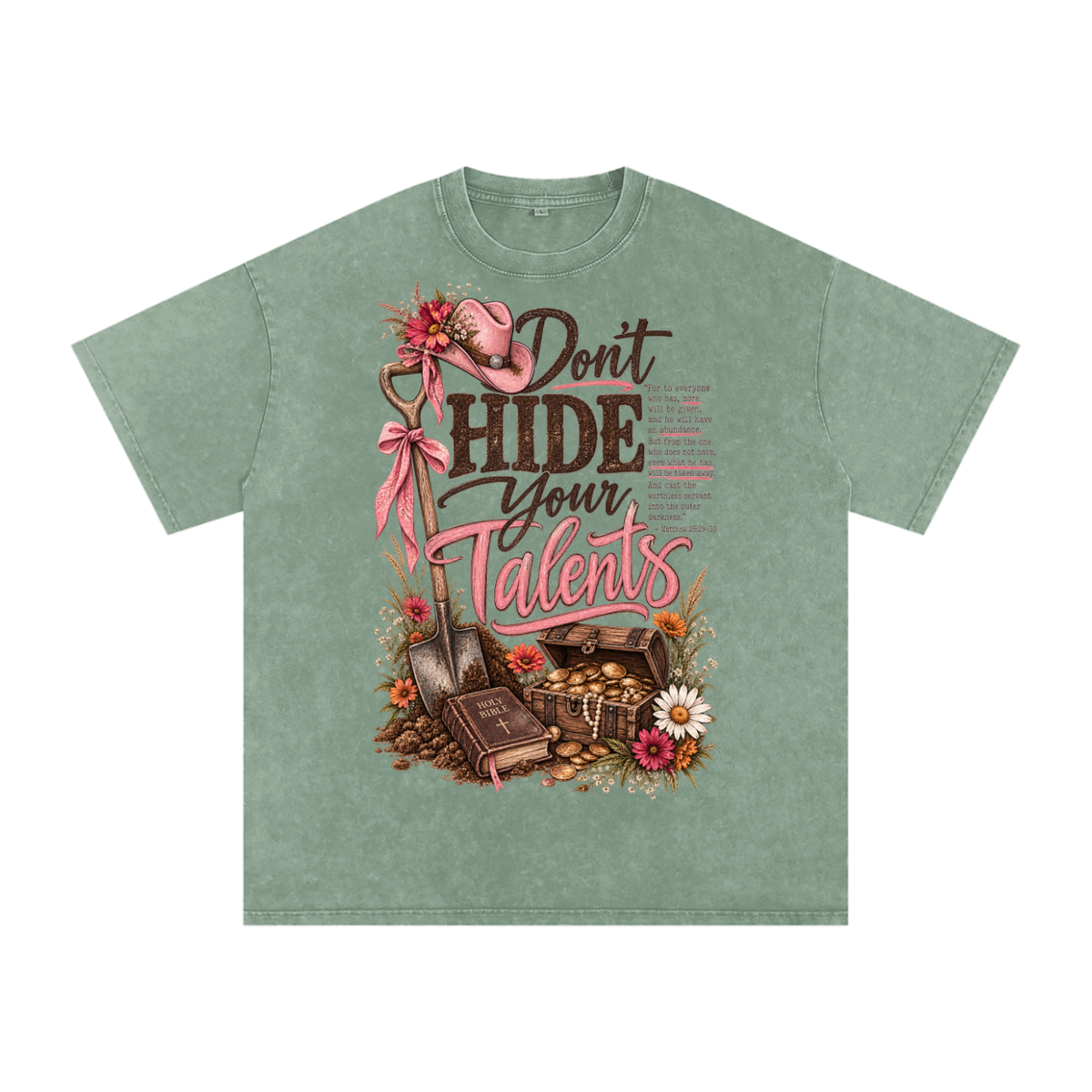 Snow Washed Oversized Cotton T-Shirt