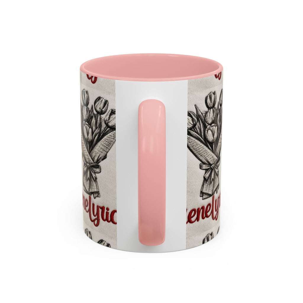 IreneLyrical Floral Accent Coffee Mug – Tulip Bouquet Design (11/15 oz)