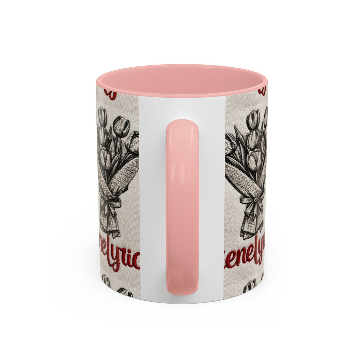 IreneLyrical Floral Accent Coffee Mug – Tulip Bouquet Design (11/15 oz)
