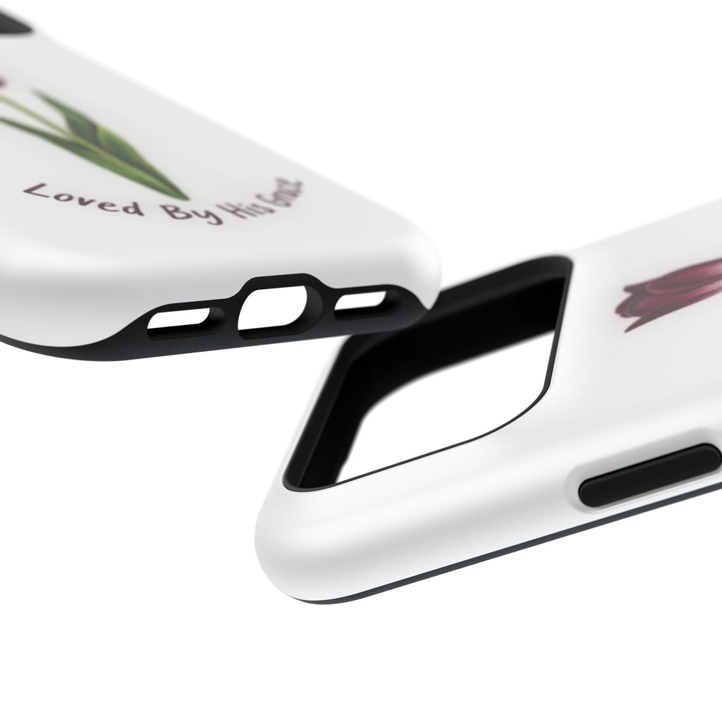 Impact-Resistant Phone Case — “Loved By His Grace” Tulip Design