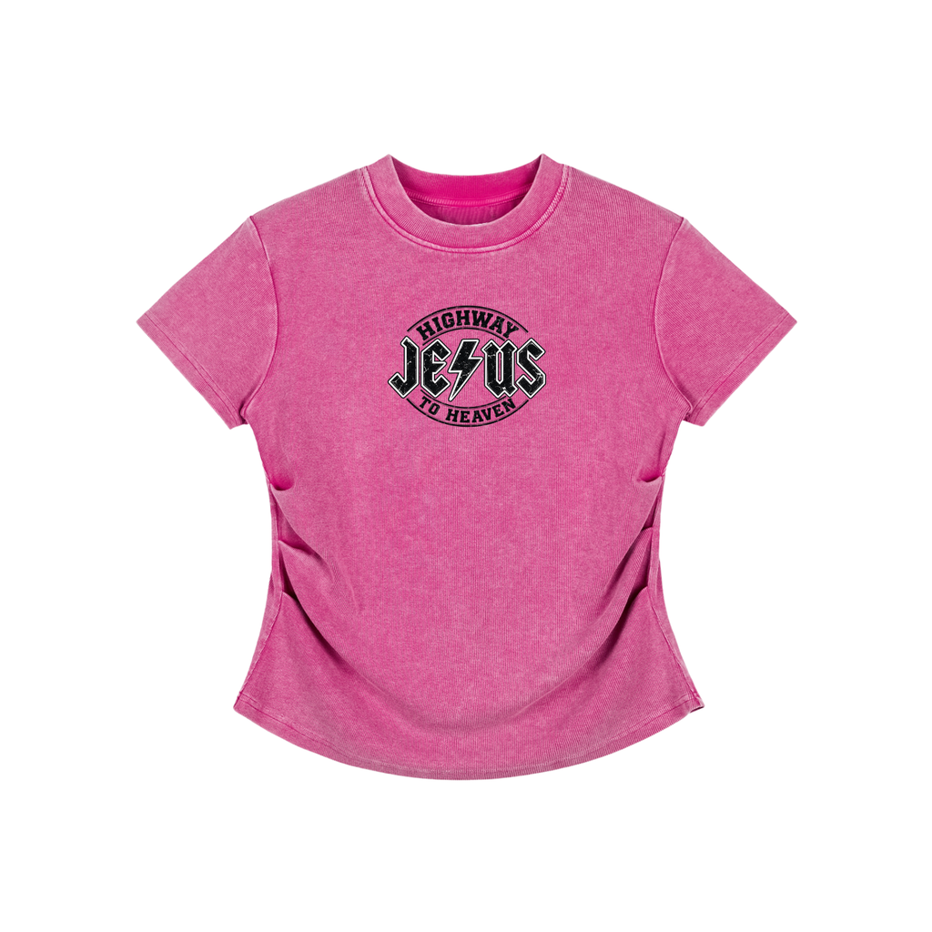 Vintage Washed Bodycon Cotton T-Shirt