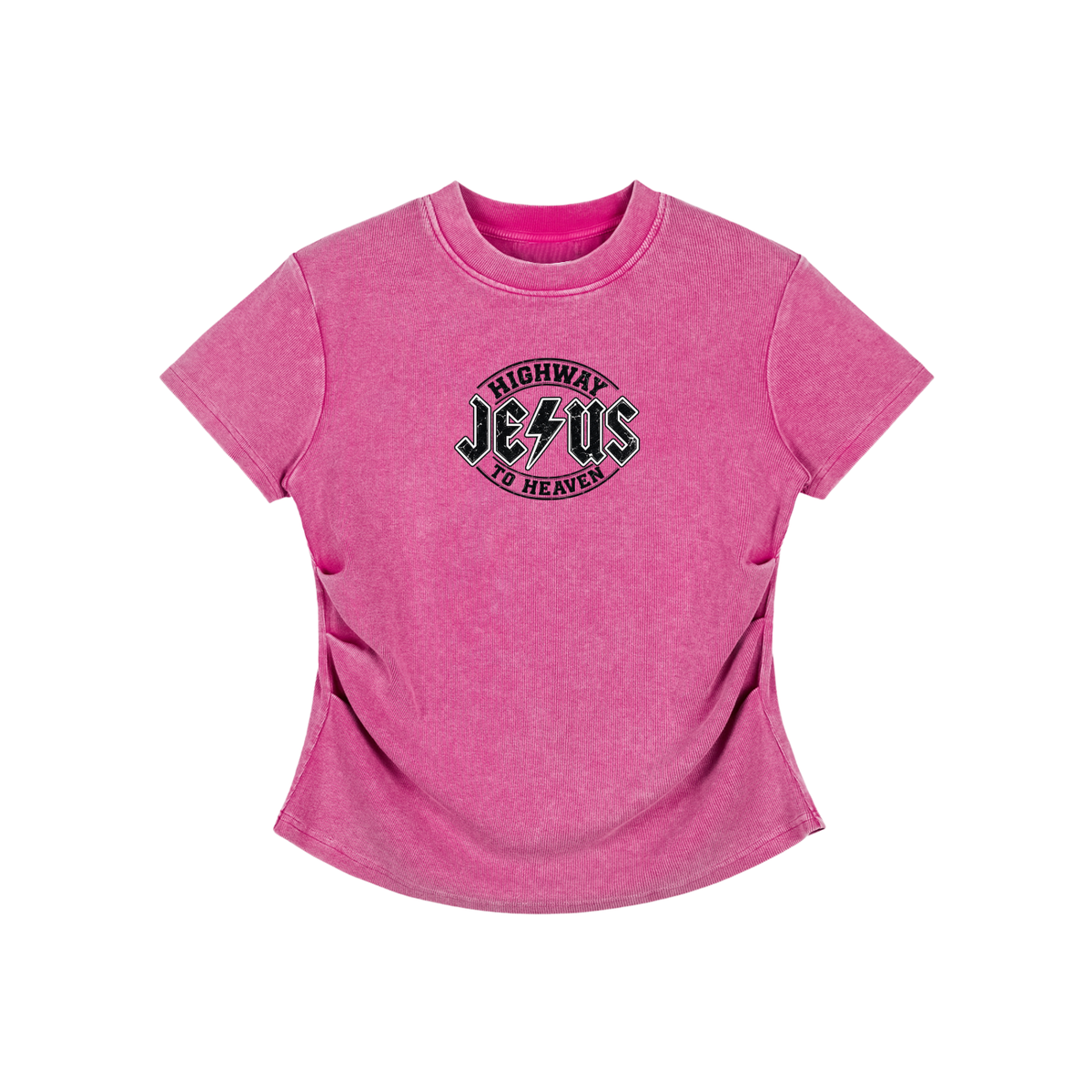 Vintage Washed Bodycon Cotton T-Shirt